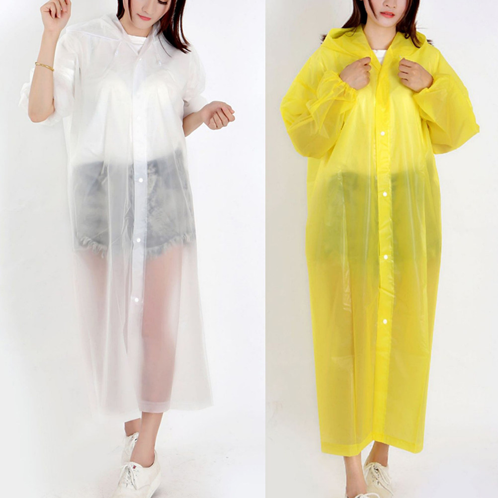Camping Rain Poncho - 3Pcs Thickened Adult Raincoat Hooded Lightweight