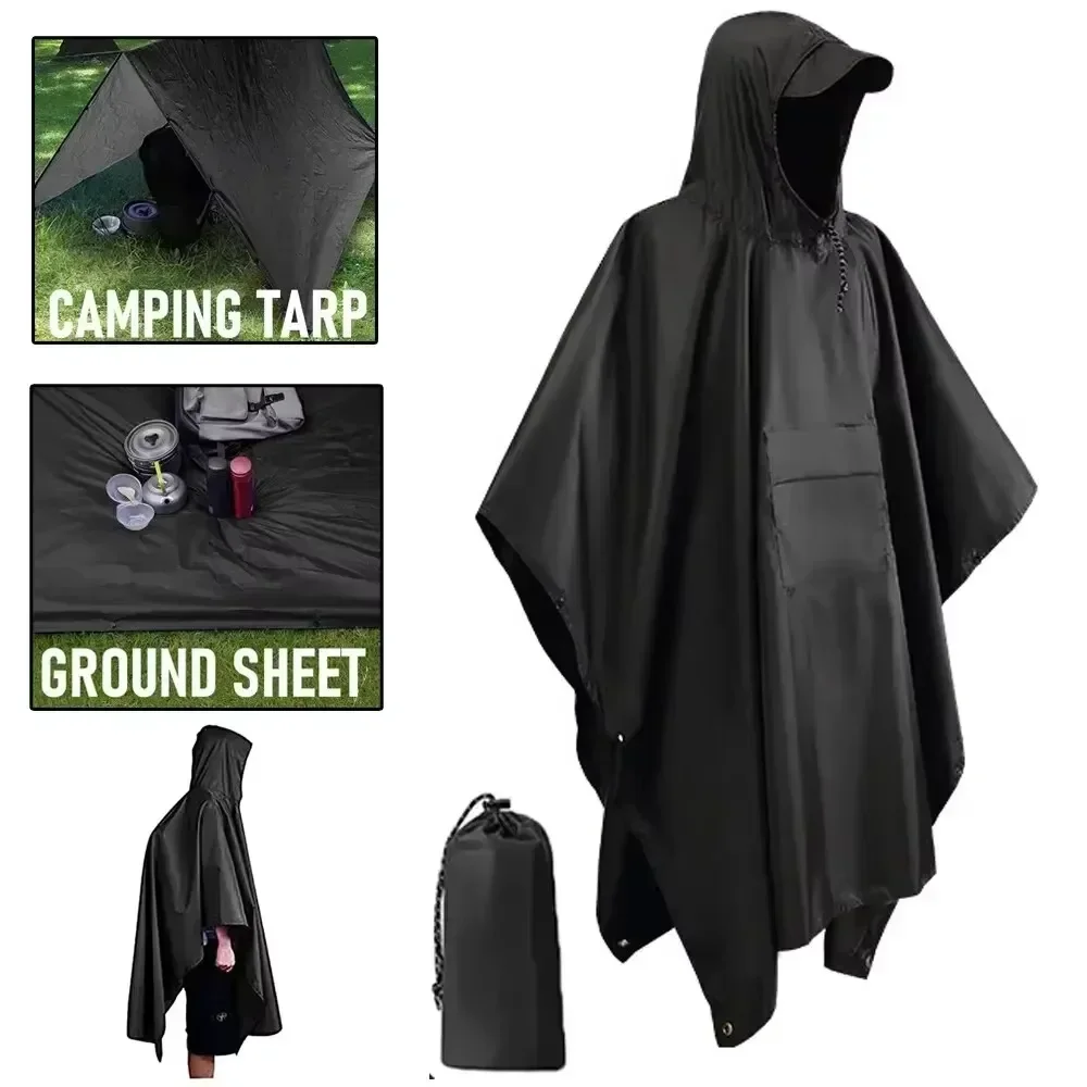 3-in-1 Military Style Raincoat - Camping Rain Poncho recension och pris