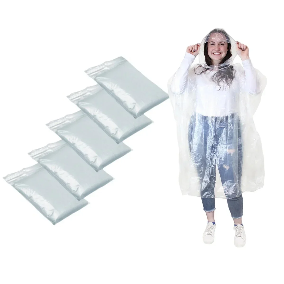 5/10PCS Compact Disposable Rai - Camping Rain Poncho recension och pris